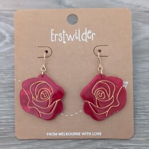 Red Rose Earrings